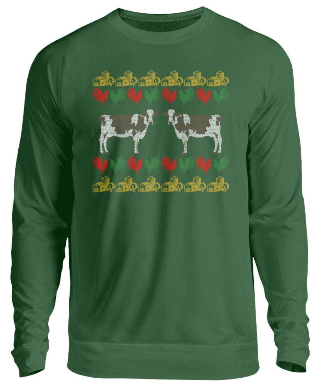 Kühe 7 Ugly Christmas · Unisex Sweatshirt Pullover-Unisex Sweatshirt-Bottle Green-S-Agrarstarz