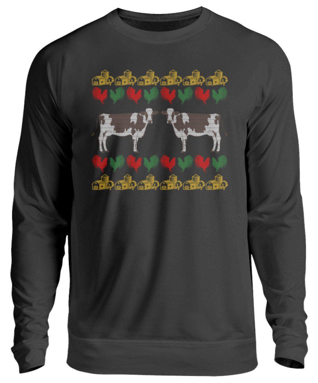 Kühe 7 Ugly Christmas · Unisex Sweatshirt Pullover-Unisex Sweatshirt-Jet Black-S-Agrarstarz