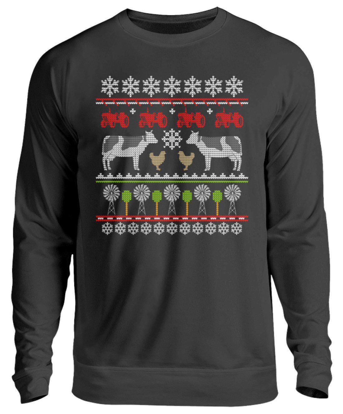 Kühe 8 Ugly Christmas · Unisex Sweatshirt Pullover-Unisex Sweatshirt-Jet Black-S-Agrarstarz