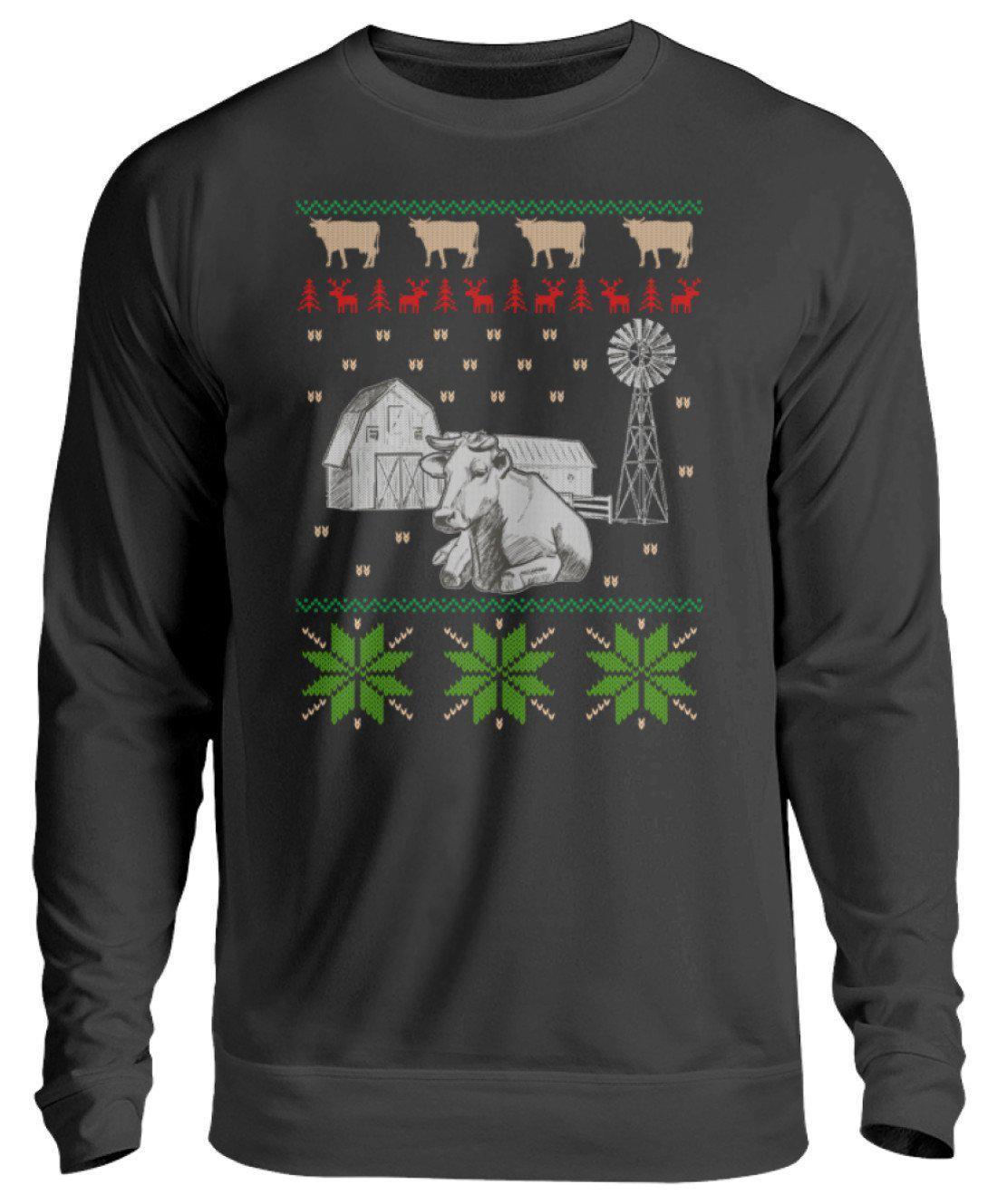 Kühe 9 Ugly Christmas · Unisex Sweatshirt Pullover-Unisex Sweatshirt-Jet Black-S-Agrarstarz