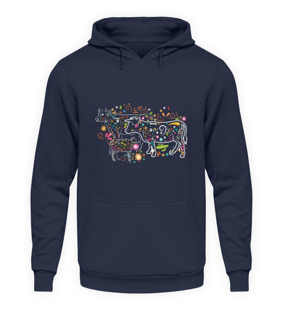 Kühe Colorful · Unisex Kapuzenpullover Hoodie-Unisex Hoodie-Oxford Navy-S-Agrarstarz