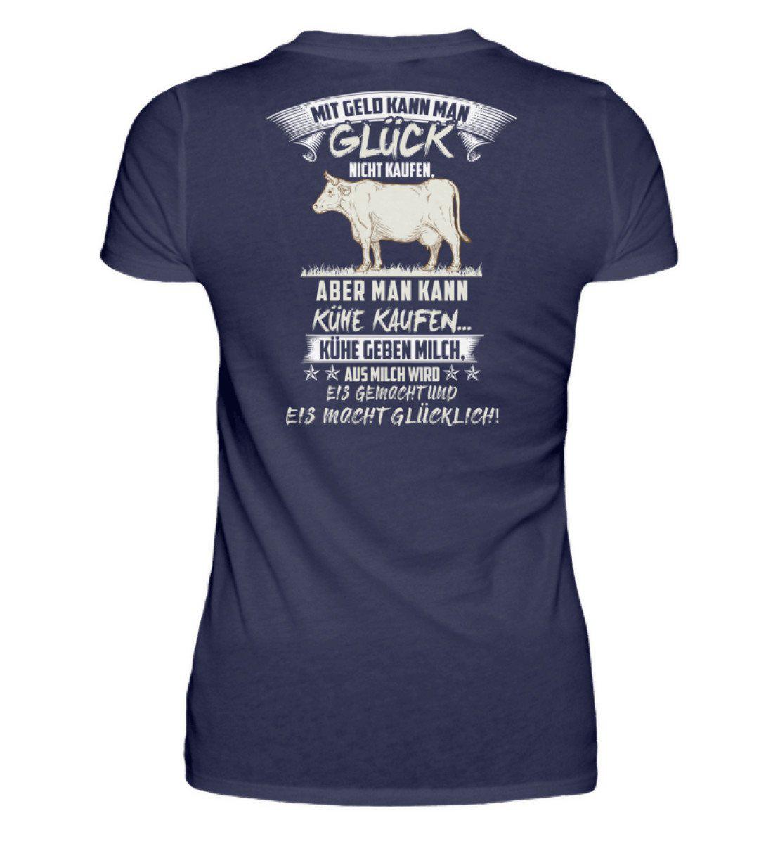 Kühe Geld Glück (Rücken Druck) · Damen T-Shirt-Damen Basic T-Shirt-Navy-S-Agrarstarz