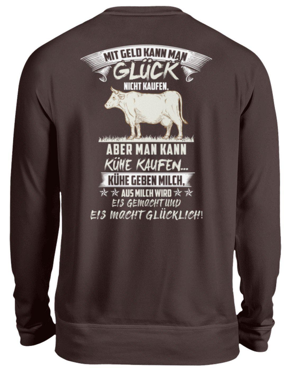 Kühe Geld Glück (Rücken Druck) · Unisex Sweatshirt Pullover-Unisex Sweatshirt-Hot Chocolate-S-Agrarstarz