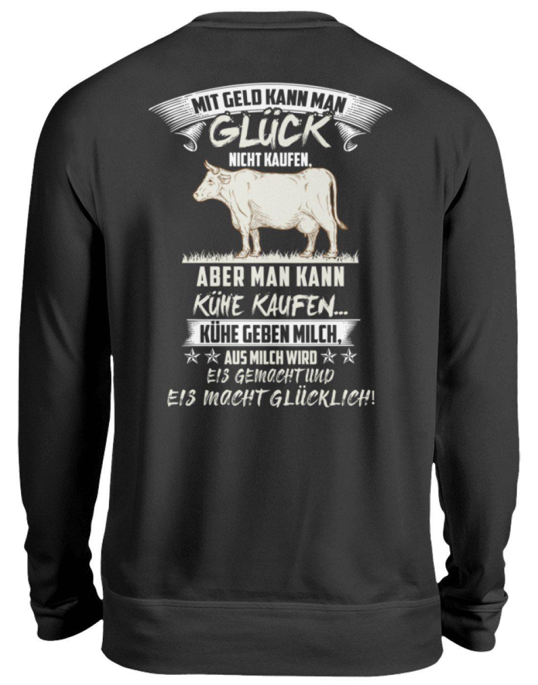Kühe Geld Glück (Rücken Druck) · Unisex Sweatshirt Pullover-Unisex Sweatshirt-Jet Black-S-Agrarstarz