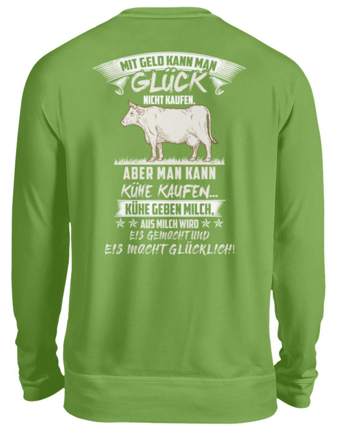 Kühe Geld Glück (Rücken Druck) · Unisex Sweatshirt Pullover-Unisex Sweatshirt-LimeGreen-S-Agrarstarz