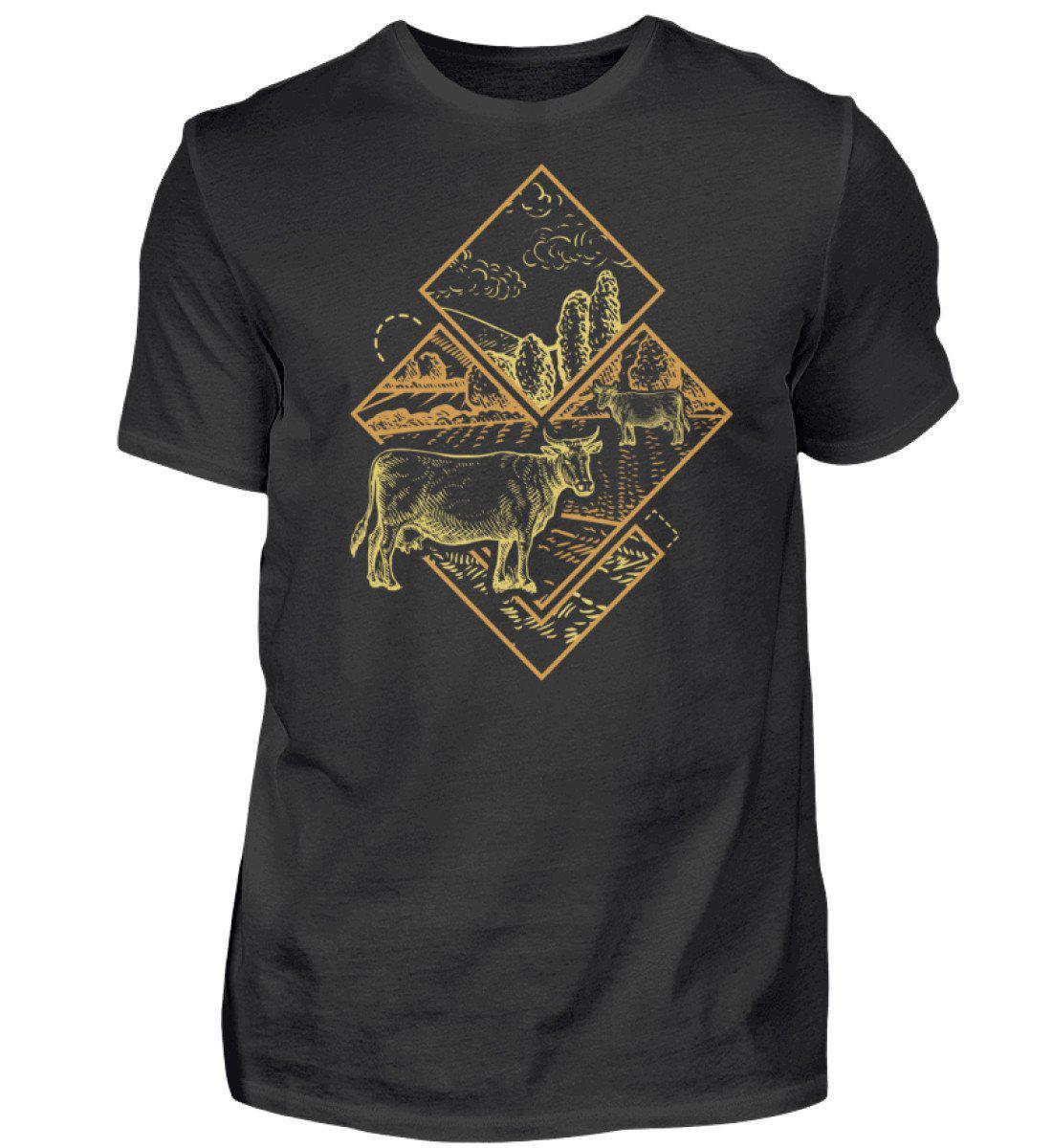 Kühe Geometric · Herren T-Shirt-Herren Basic T-Shirt-Black-S-Agrarstarz