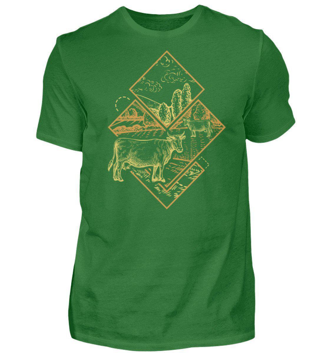 Kühe Geometric · Herren T-Shirt-Herren Basic T-Shirt-Kelly Green-S-Agrarstarz