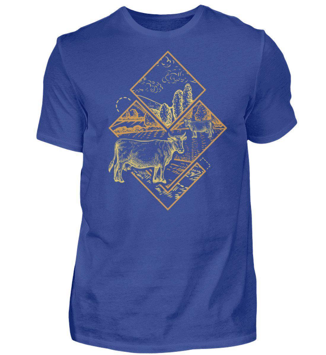 Kühe Geometric · Herren T-Shirt-Herren Basic T-Shirt-Royal Blue-S-Agrarstarz
