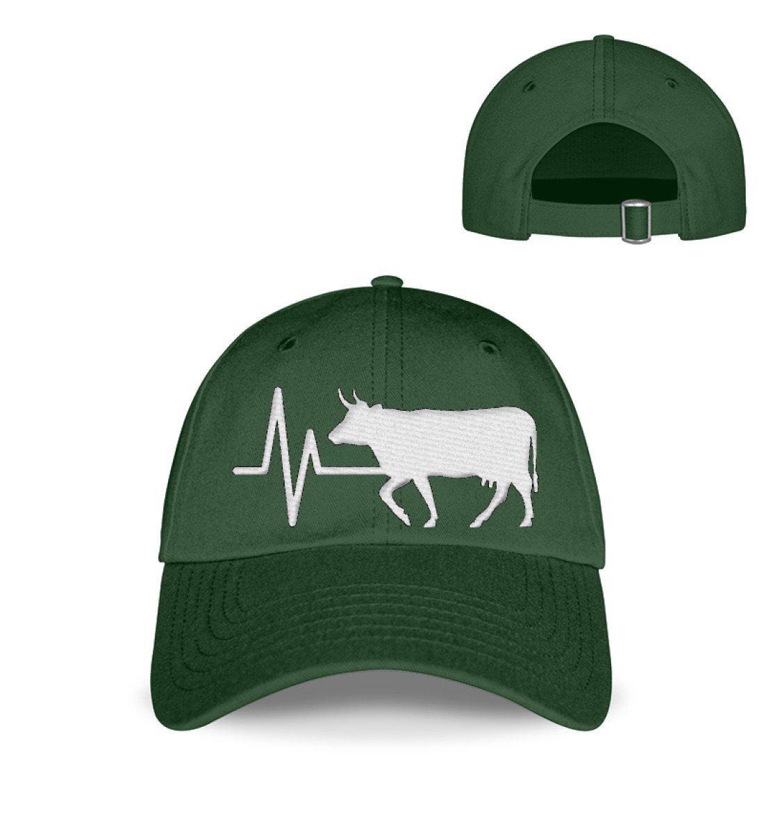 Kühe Heartbeat · Kappe-Baseball Cap mit Stick-Bottle Green-Einheitsgröße-Agrarstarz