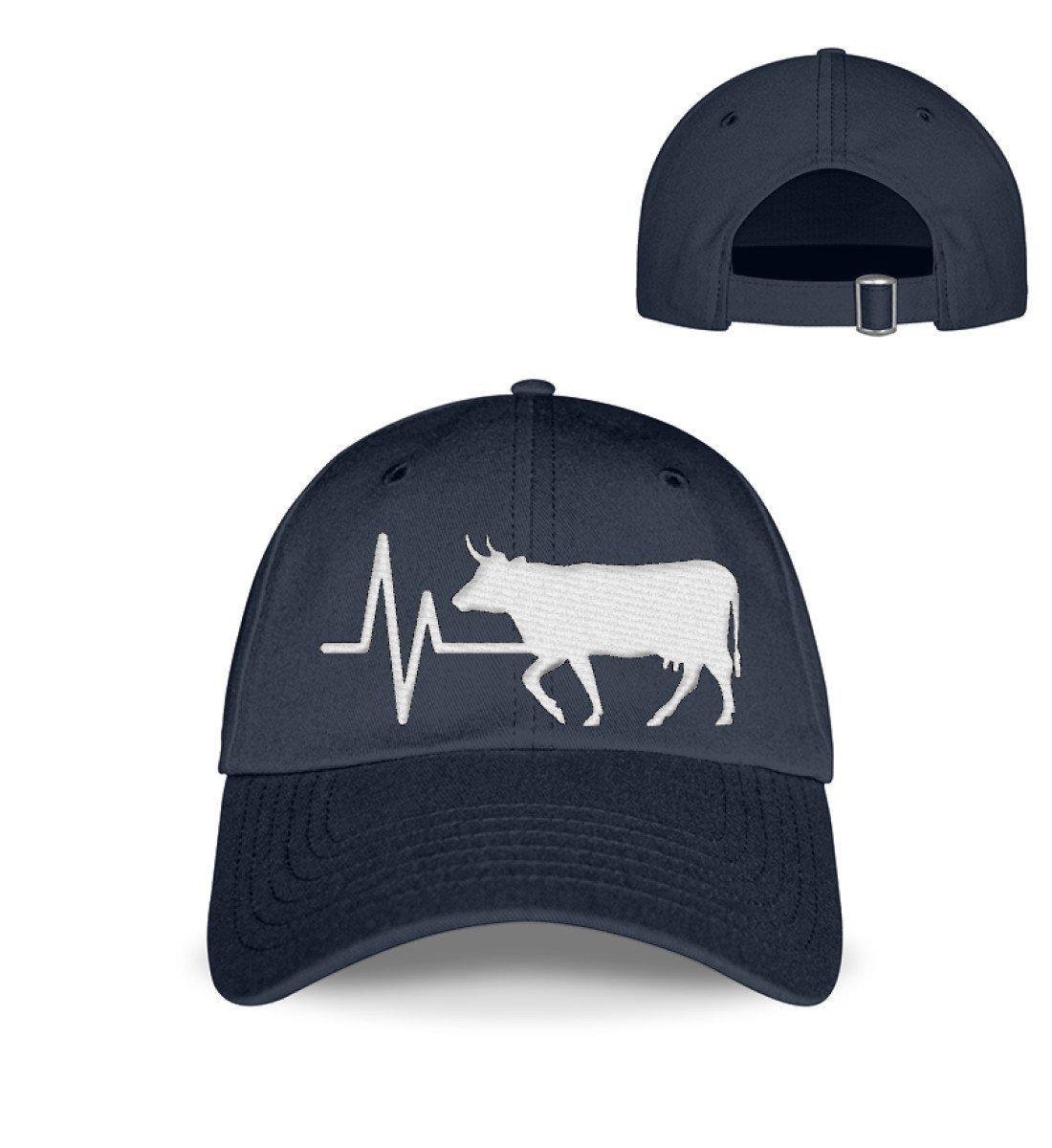 Kühe Heartbeat · Kappe-Baseball Cap mit Stick-Deep Navy-Einheitsgröße-Agrarstarz