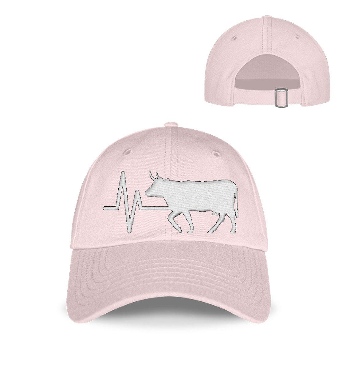 Kühe Heartbeat · Kappe-Baseball Cap mit Stick-Pastel Pink-Einheitsgröße-Agrarstarz
