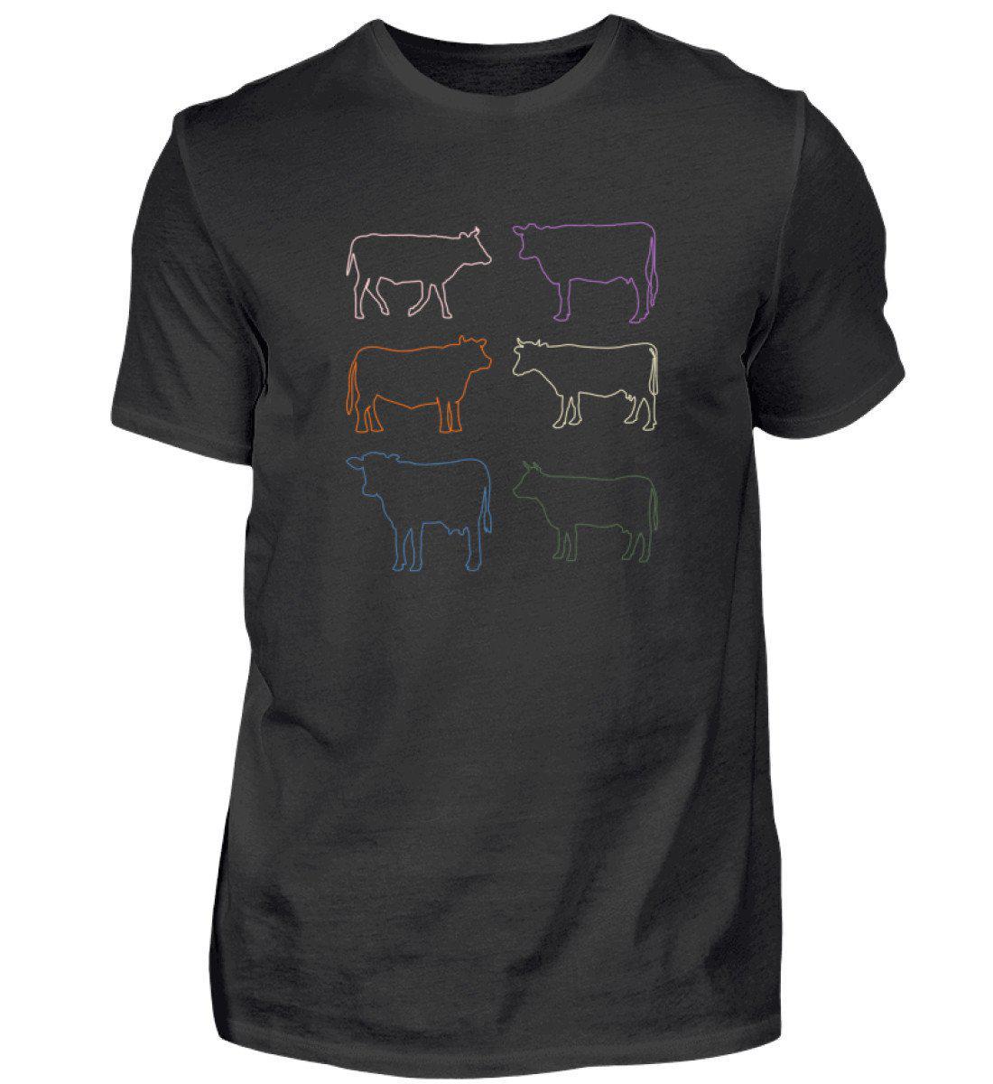 Kühe Silhouette farbig · Herren T-Shirt-Herren Basic T-Shirt-Black-S-Agrarstarz