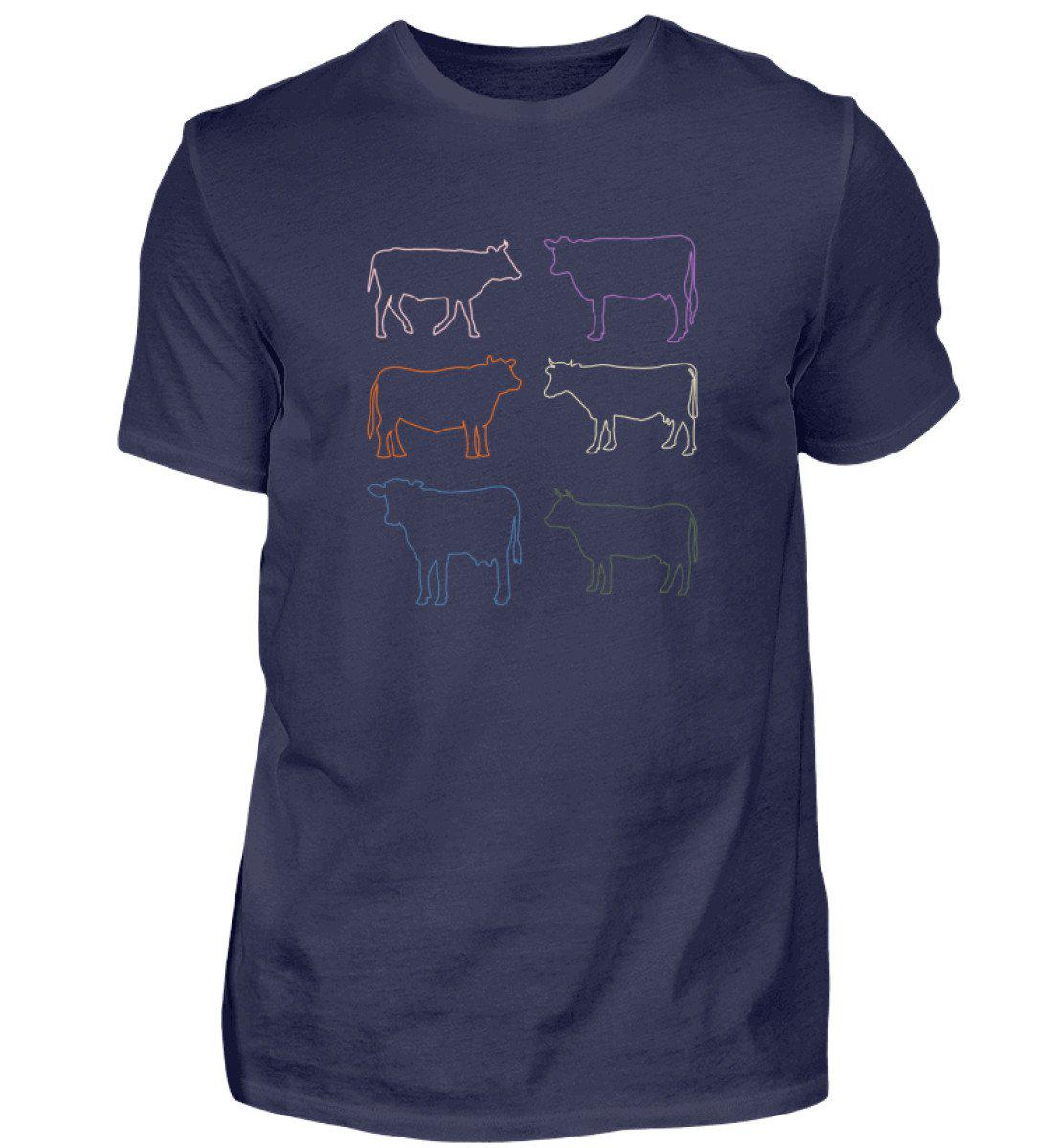 Kühe Silhouette farbig · Herren T-Shirt-Herren Basic T-Shirt-Navy-S-Agrarstarz