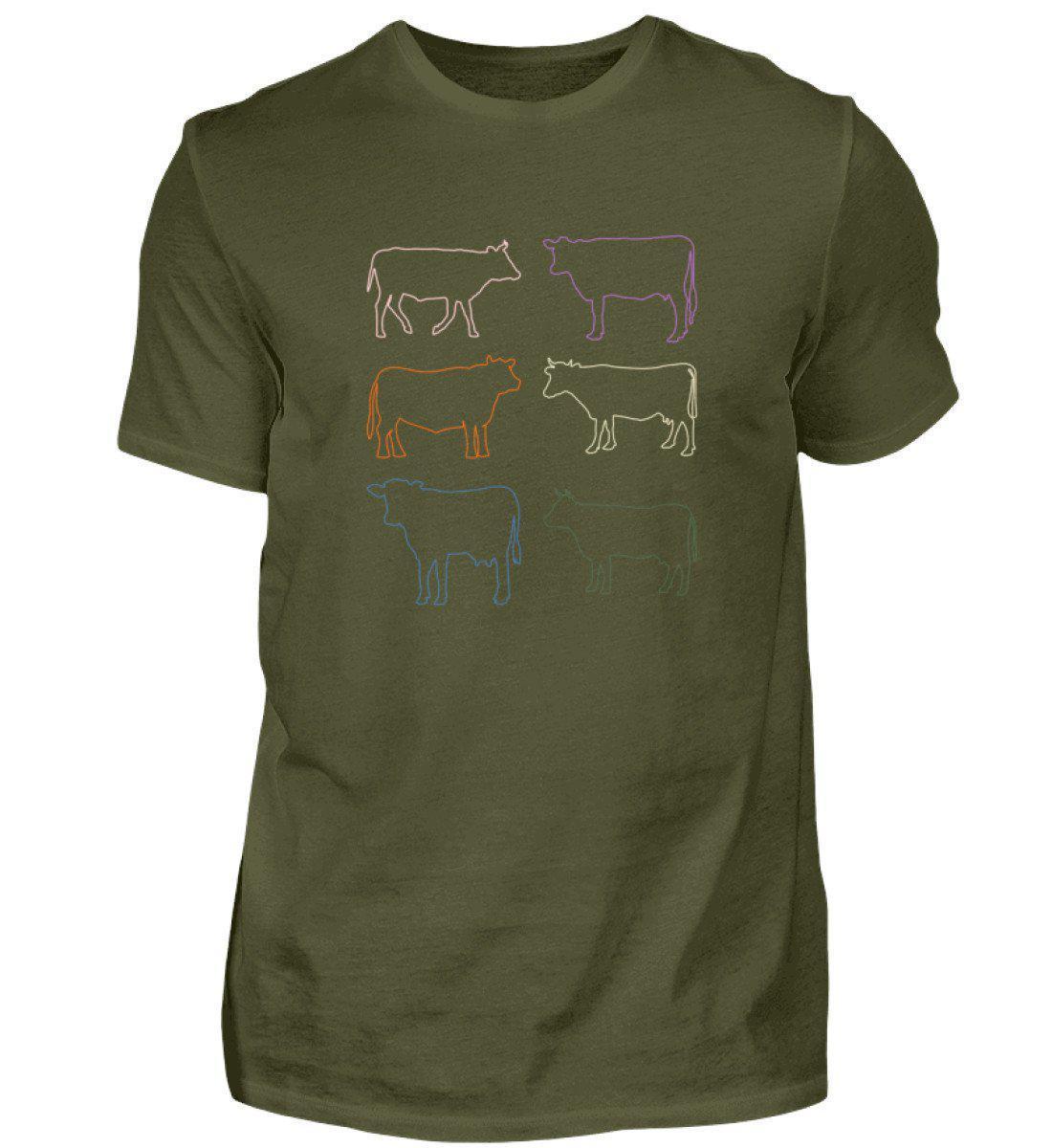 Kühe Silhouette farbig · Herren T-Shirt-Herren Basic T-Shirt-Agrarstarz