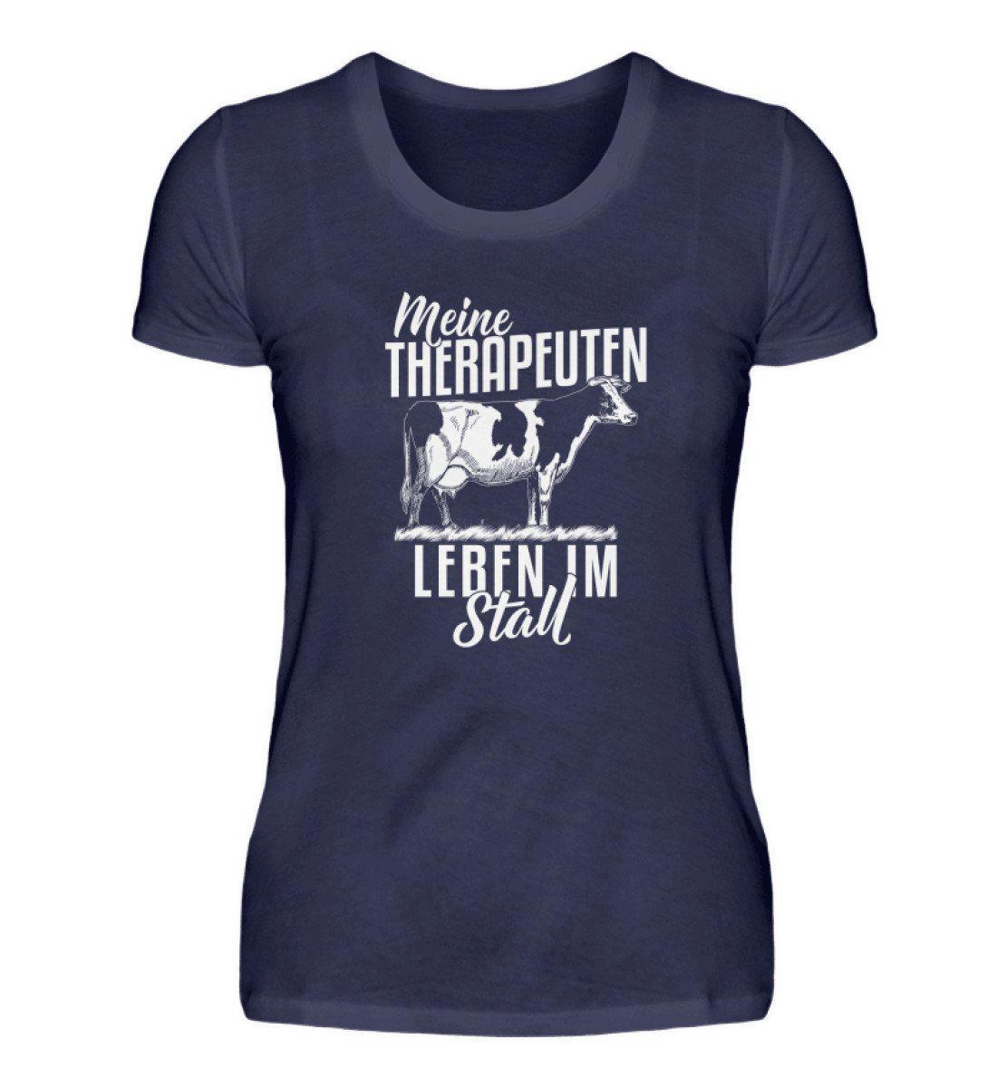 Kühe Therapeuten im Stall · Damen T-Shirt-Damen Basic T-Shirt-Navy-S-Agrarstarz