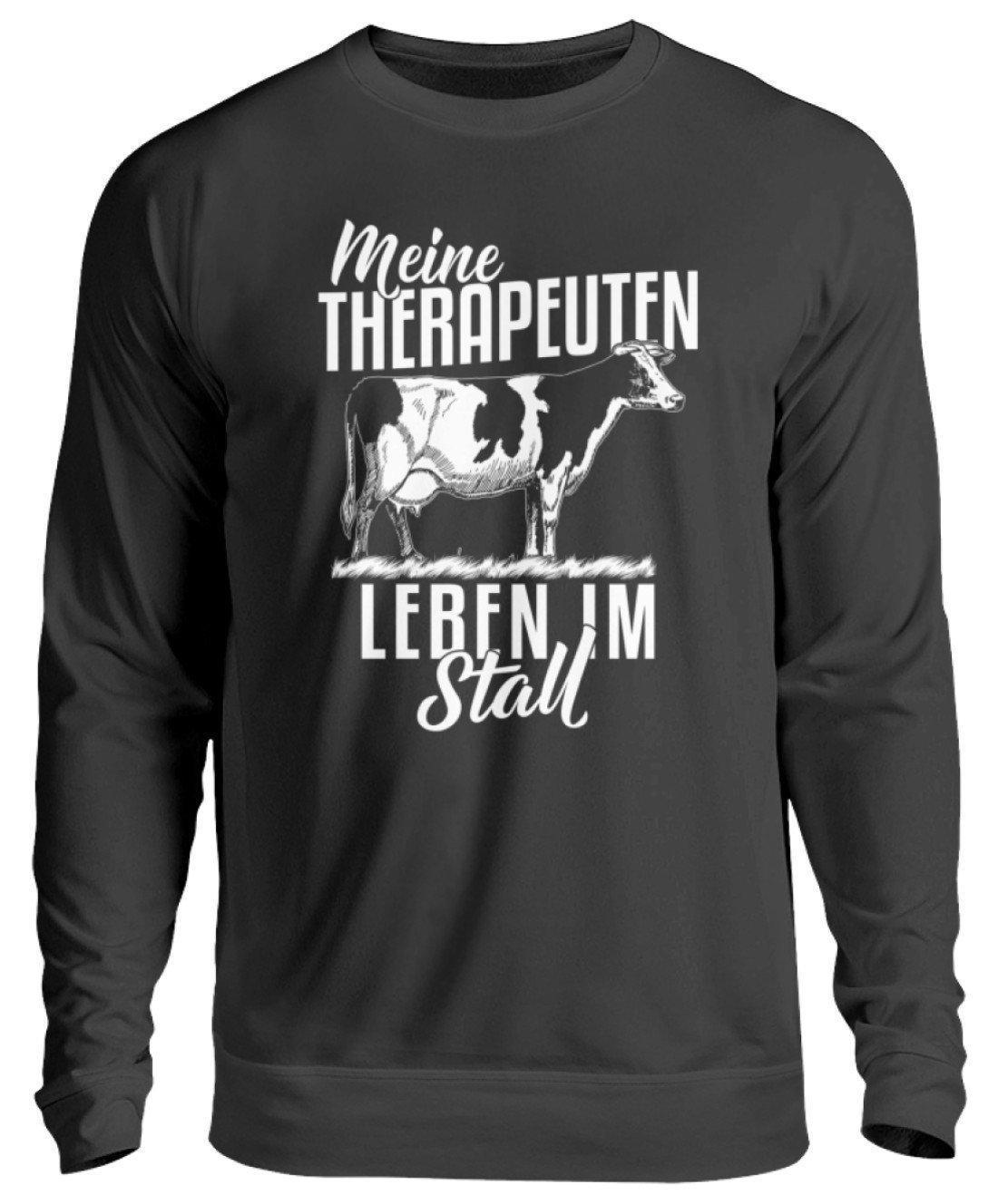 Kühe Therapeuten im Stall · Unisex Sweatshirt Pullover-Unisex Sweatshirt-Jet Black-S-Agrarstarz