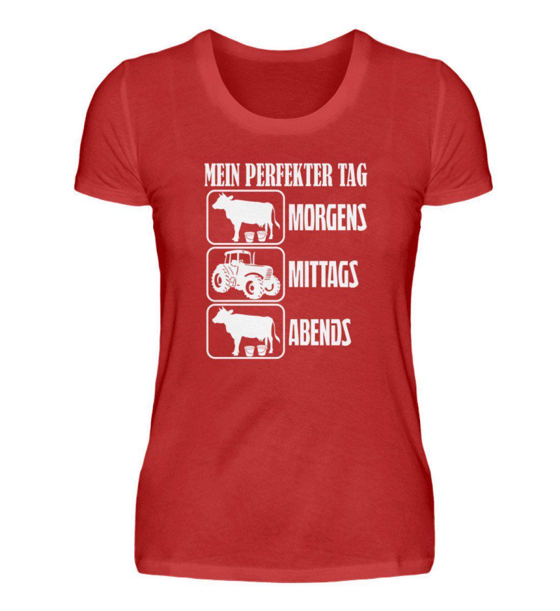Kühe Traktor Tag · Damen T-Shirt-Damen Basic T-Shirt-Red-S-Agrarstarz