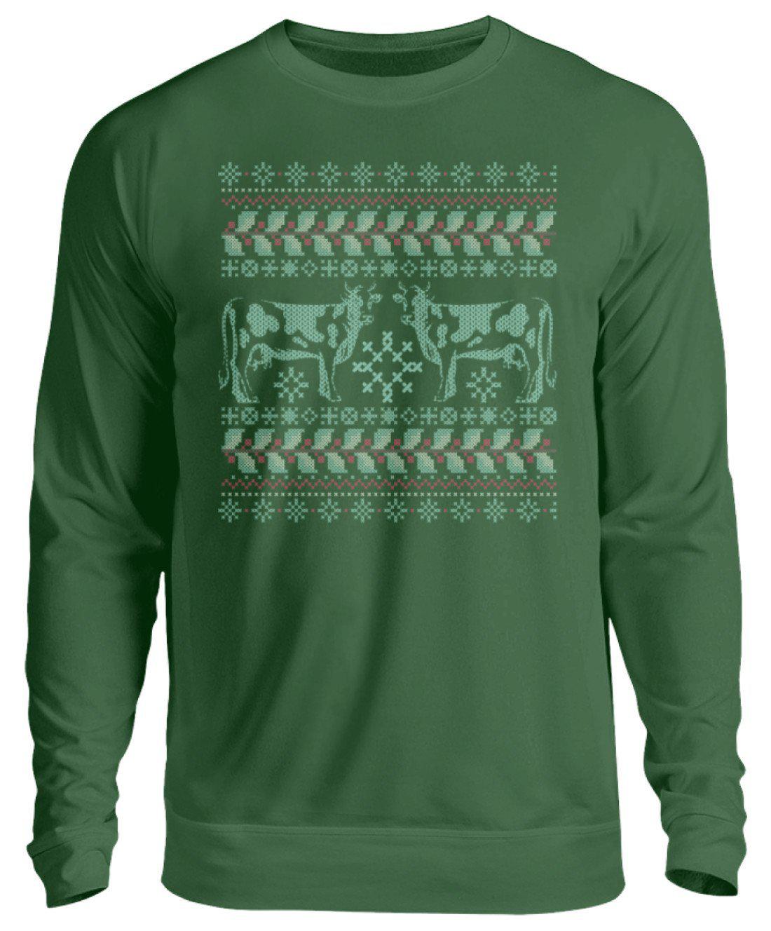 Kühe Ugly Christmas · Unisex Sweatshirt Pullover-Unisex Sweatshirt-Bottle Green-S-Agrarstarz