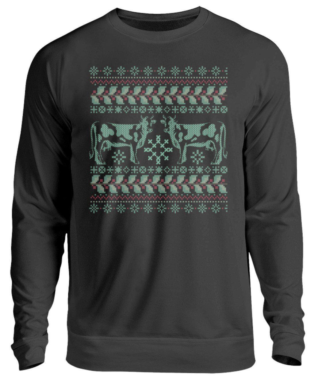 Kühe Ugly Christmas · Unisex Sweatshirt Pullover-Unisex Sweatshirt-Jet Black-S-Agrarstarz