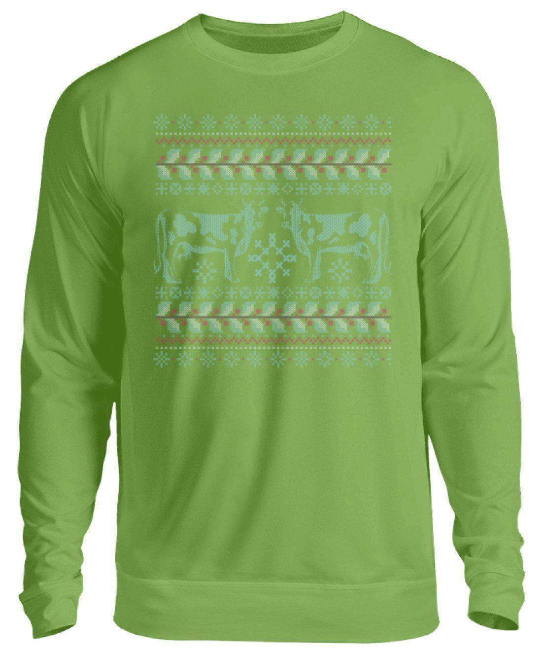 Kühe Ugly Christmas · Unisex Sweatshirt Pullover-Unisex Sweatshirt-LimeGreen-S-Agrarstarz