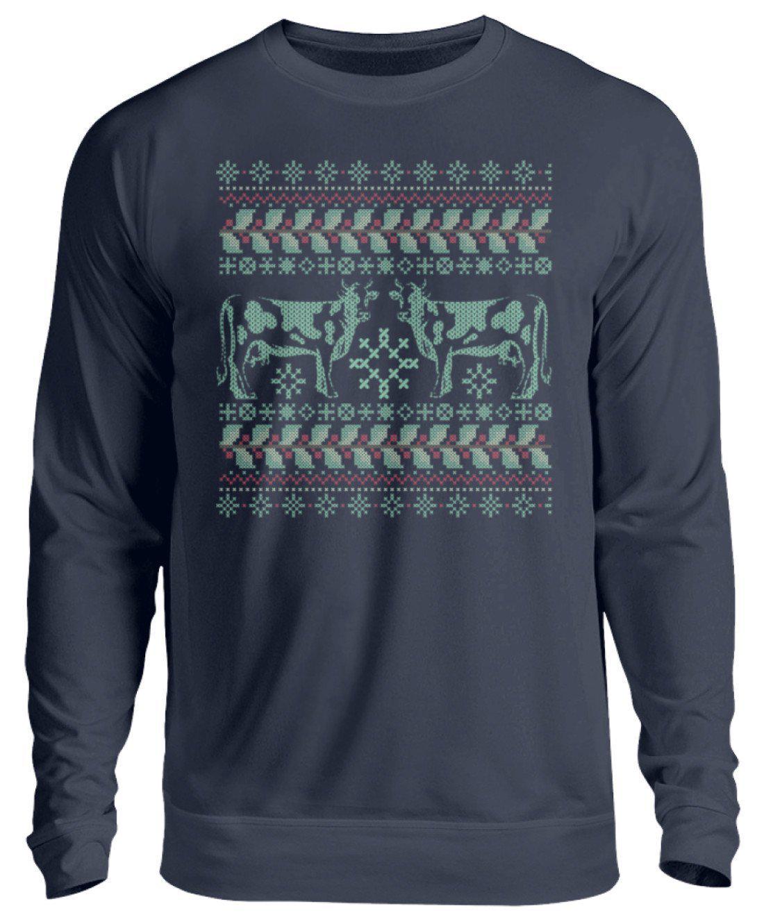 Kühe Ugly Christmas · Unisex Sweatshirt Pullover-Unisex Sweatshirt-Oxford Navy-S-Agrarstarz