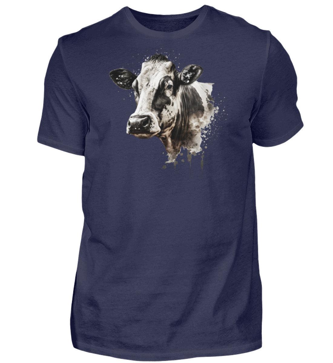 Kühe Wasserfarben 2 · Herren T-Shirt-Herren Basic T-Shirt-Navy-S-Agrarstarz