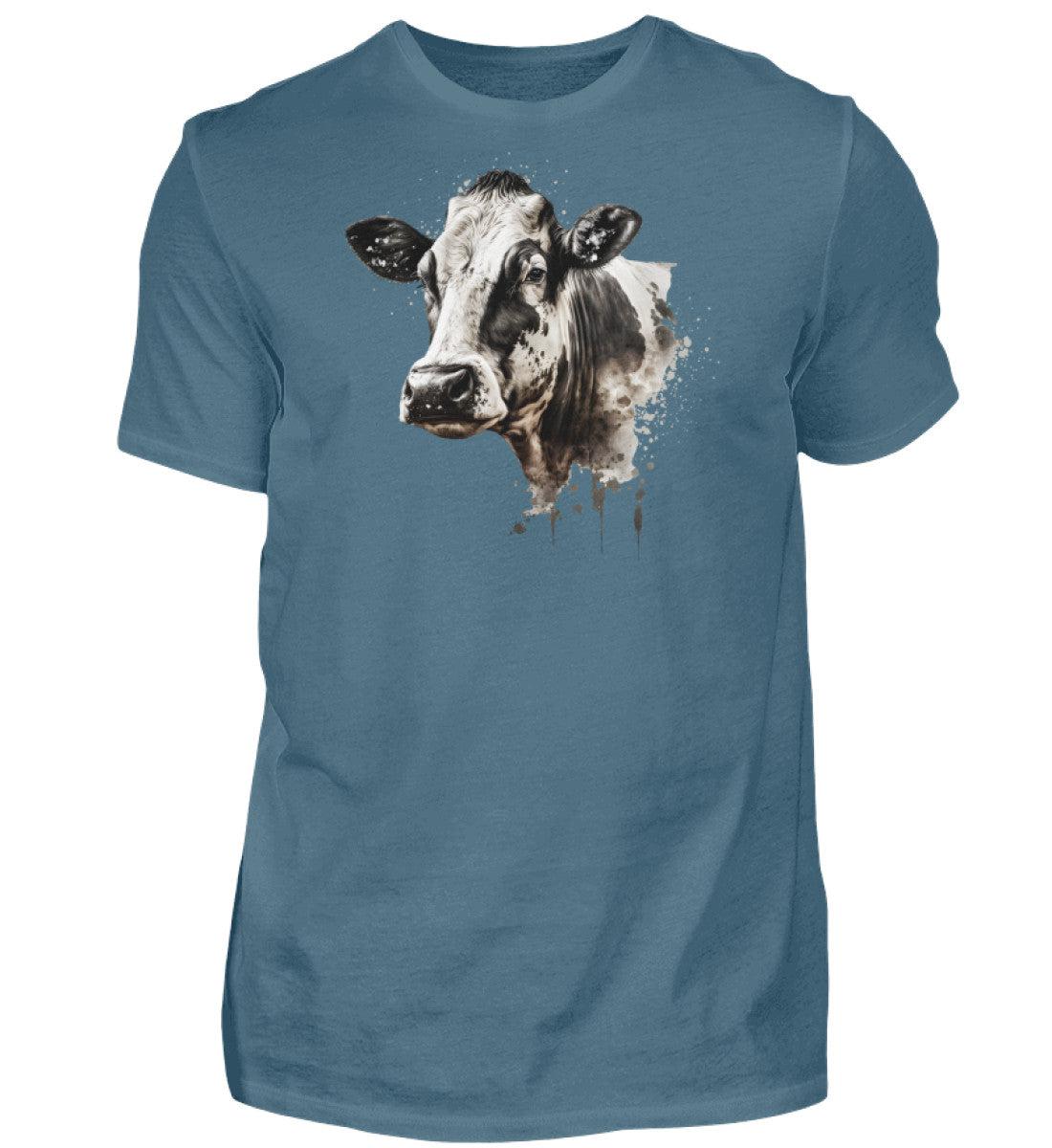 Kühe Wasserfarben 2 · Herren T-Shirt-Herren Basic T-Shirt-Stone Blue-S-Agrarstarz