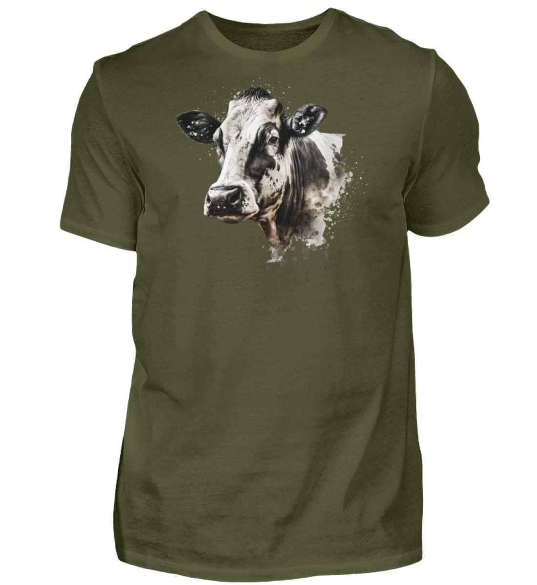 Kühe Wasserfarben 2 · Herren T-Shirt-Herren Basic T-Shirt-Urban Khaki-S-Agrarstarz