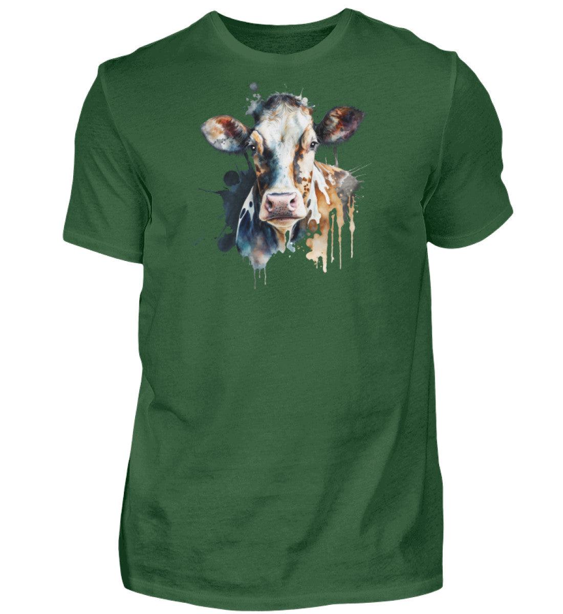 Kühe Wasserfarben 3 · Herren T-Shirt-Herren Basic T-Shirt-Bottle Green-S-Agrarstarz