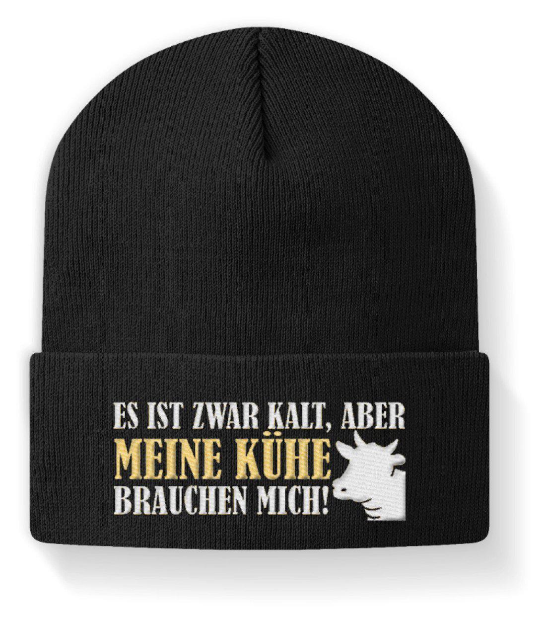 Kühe brauchen mich · Beanie Mütze-Beanie mit Stick-Black-M-Agrarstarz