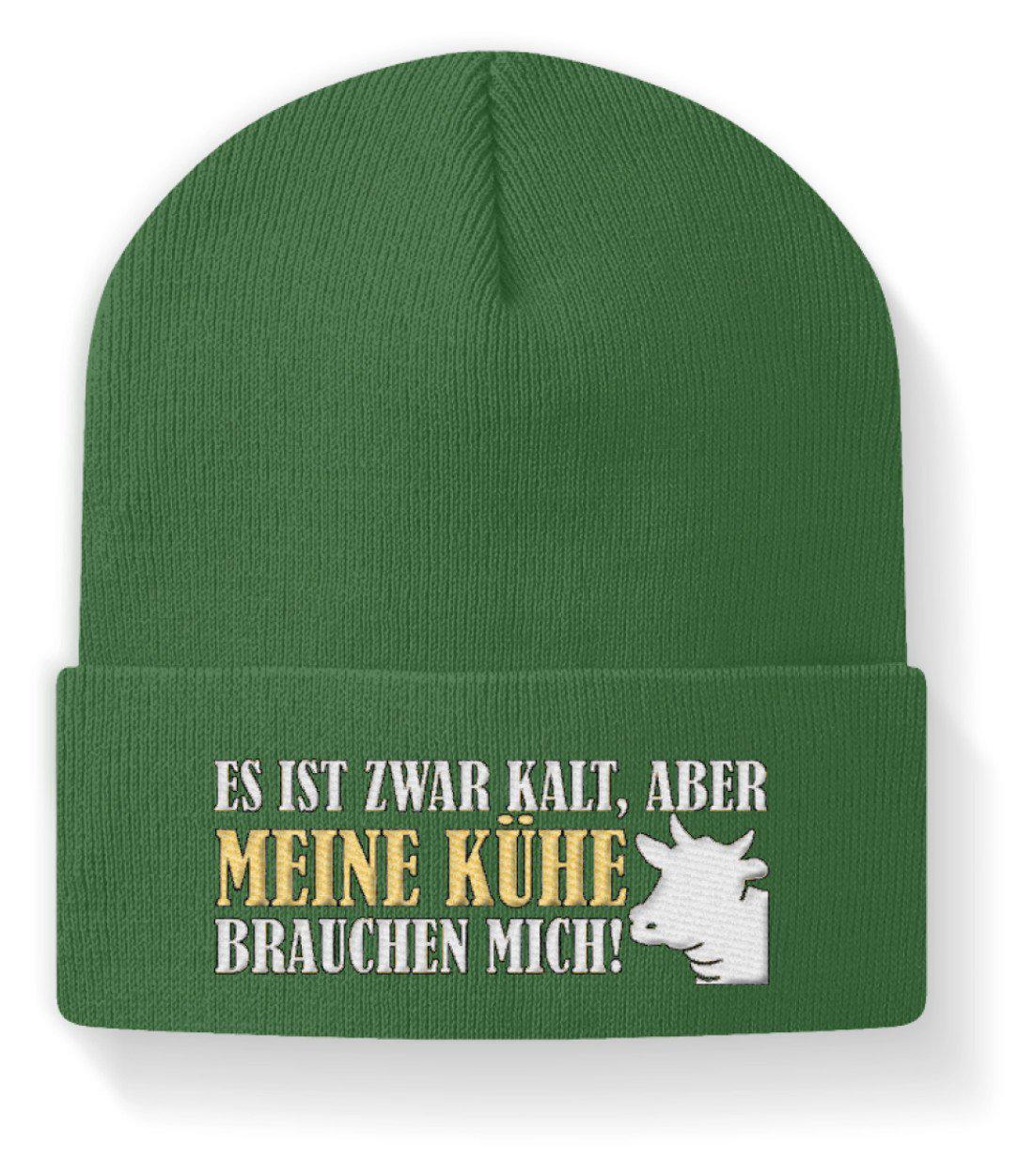 Kühe brauchen mich · Beanie Mütze-Beanie mit Stick-Moss Green-M-Agrarstarz
