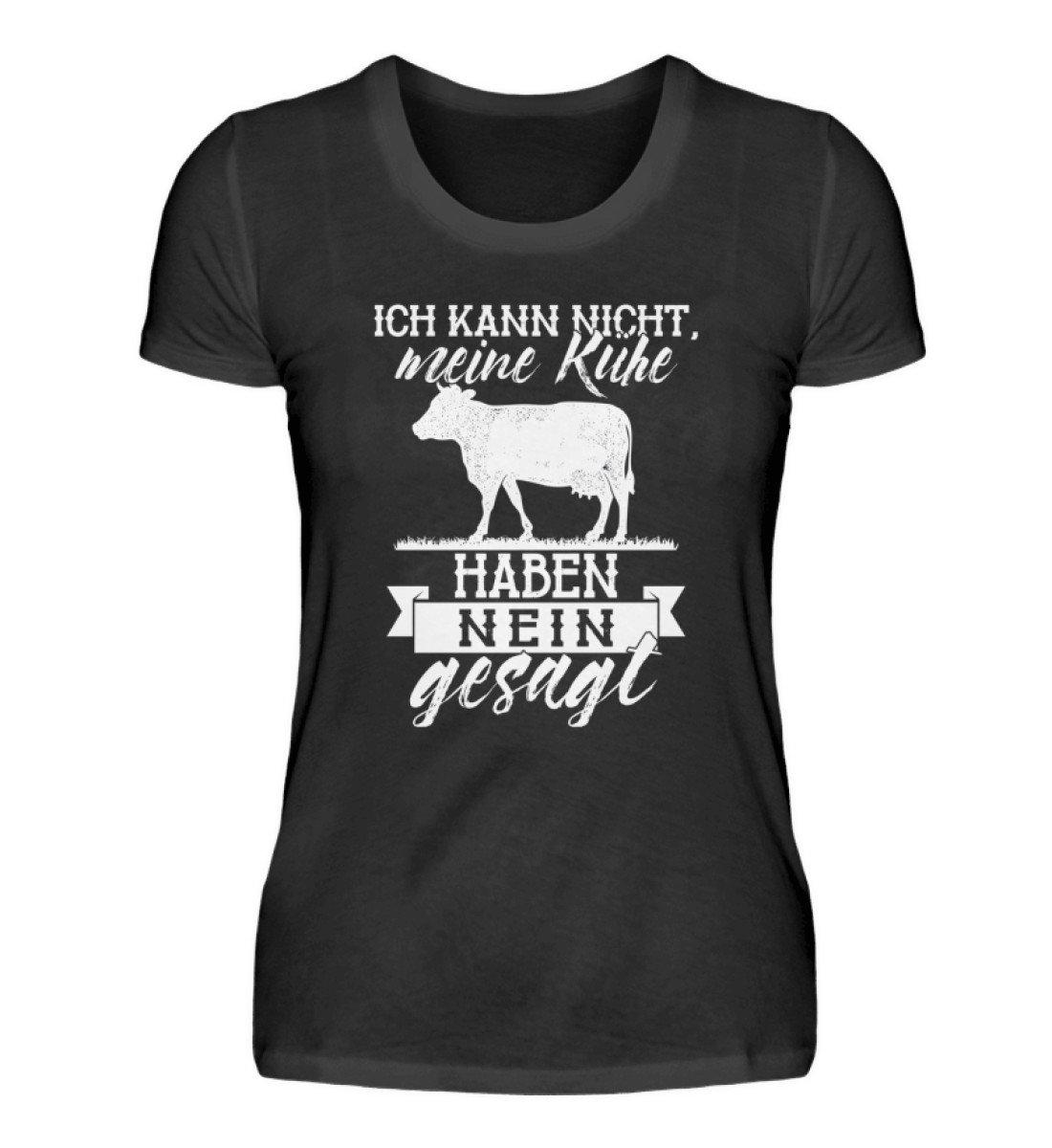 Kühe haben Nein gesagt · Damen T-Shirt-Damen Basic T-Shirt-Black-S-Agrarstarz