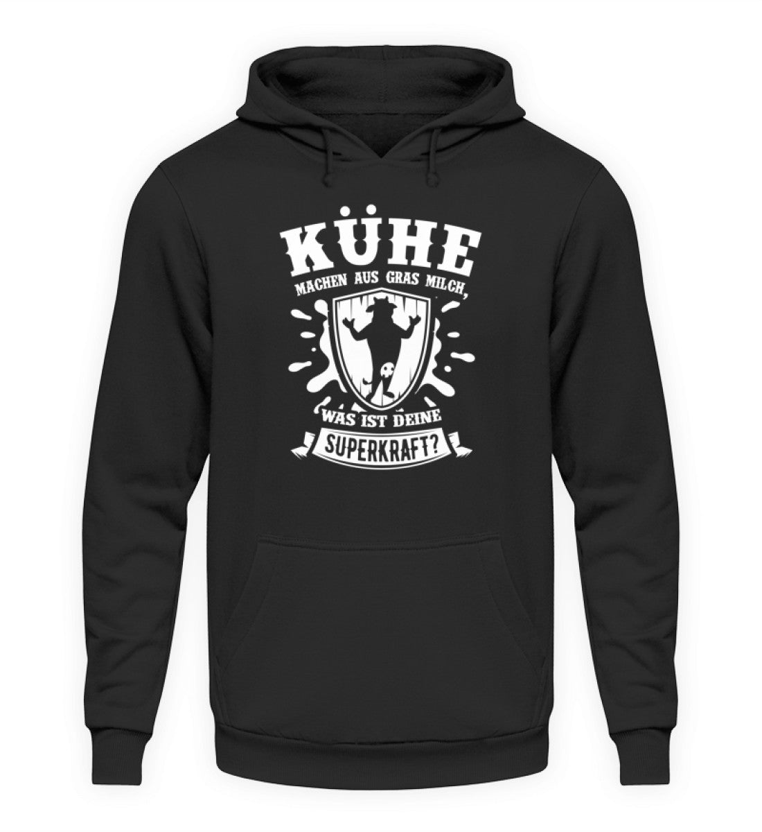 Kühe machen aus Gras Milch · Unisex Kapuzenpullover Hoodie-Unisex Hoodie-Deep Black-XS-Agrarstarz