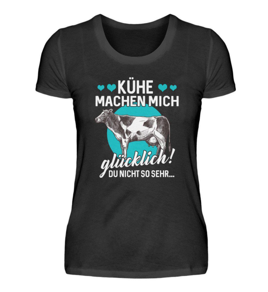 Kühe machen glücklich · Damen T-Shirt-Damen Basic T-Shirt-Black-S-Agrarstarz