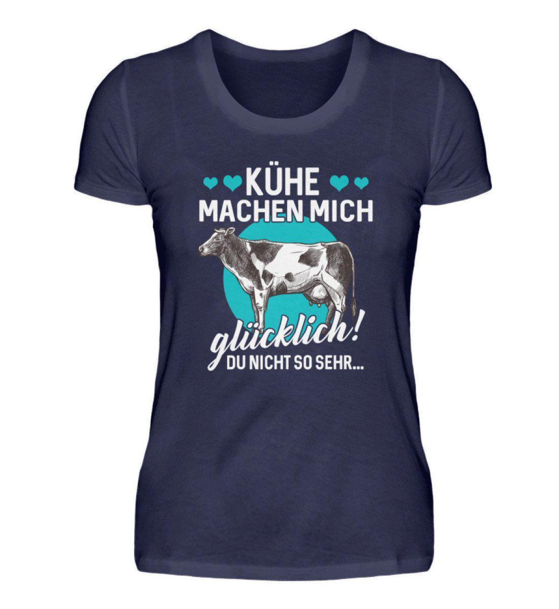 Kühe machen glücklich · Damen T-Shirt-Damen Basic T-Shirt-Navy-S-Agrarstarz