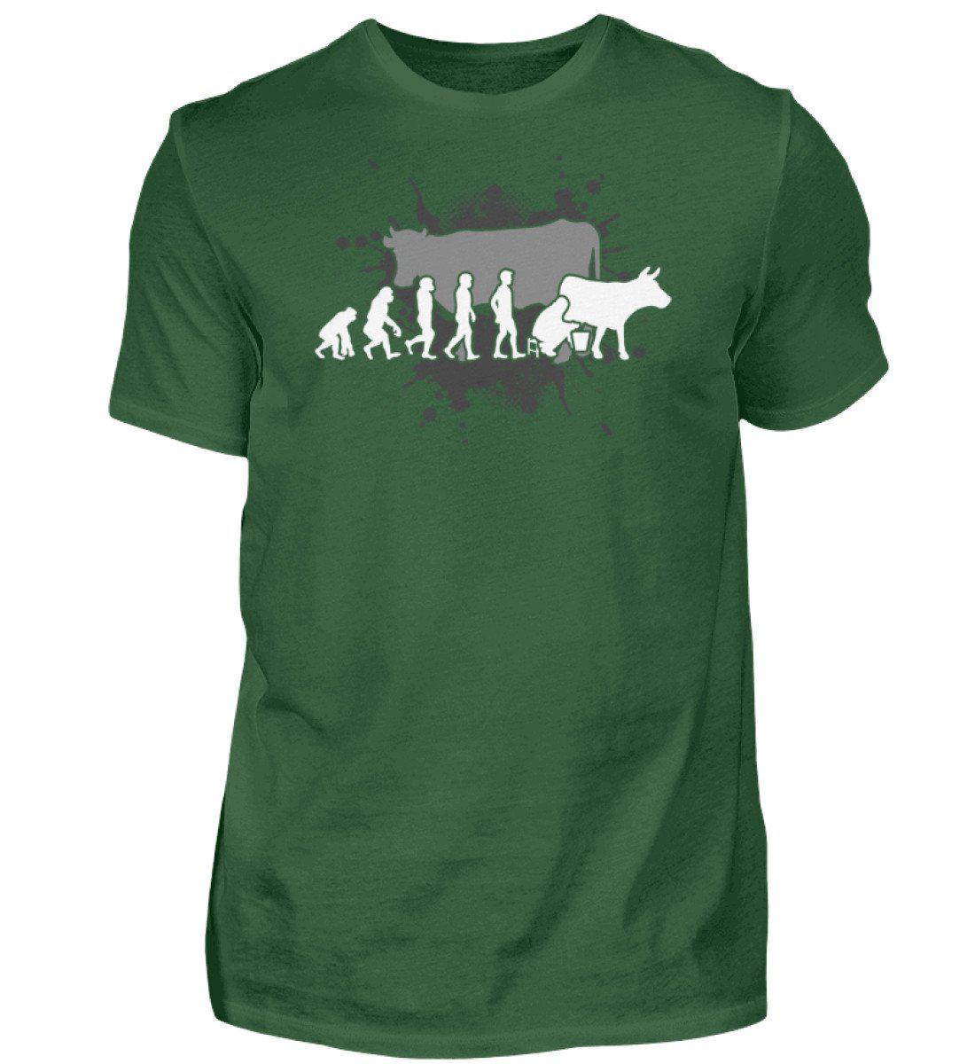 Kühe melken Evolution · Herren T-Shirt-Herren Basic T-Shirt-Bottle Green-S-Agrarstarz