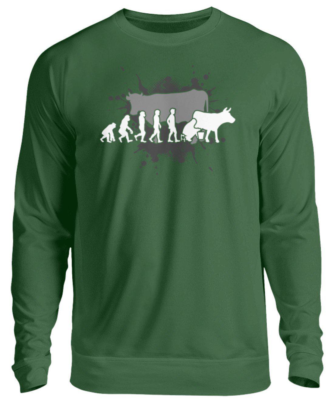 Kühe melken Evolution · Unisex Sweatshirt Pullover-Unisex Sweatshirt-Bottle Green-S-Agrarstarz