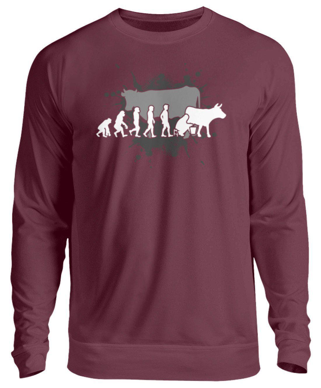 Kühe melken Evolution · Unisex Sweatshirt Pullover-Unisex Sweatshirt-Burgundy-S-Agrarstarz