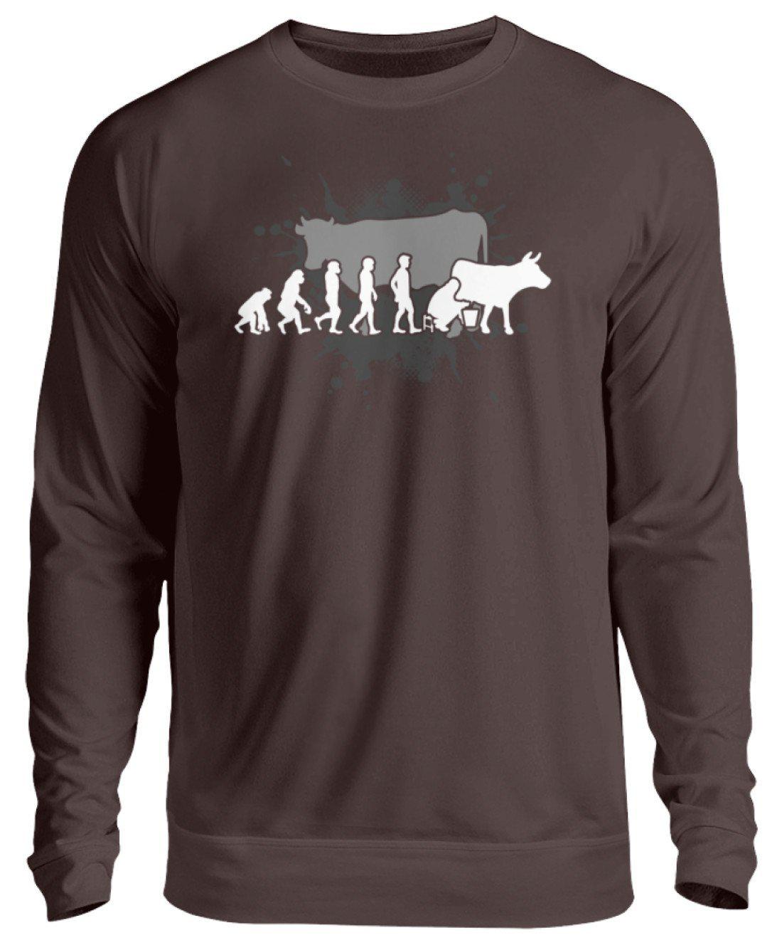 Kühe melken Evolution · Unisex Sweatshirt Pullover-Unisex Sweatshirt-Hot Chocolate-S-Agrarstarz