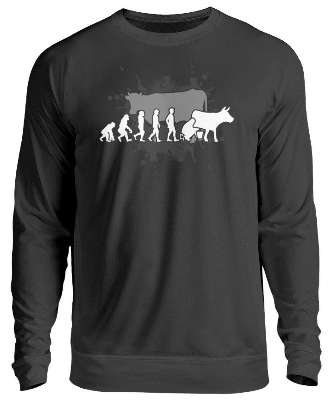 Kühe melken Evolution · Unisex Sweatshirt Pullover-Unisex Sweatshirt-Jet Black-S-Agrarstarz