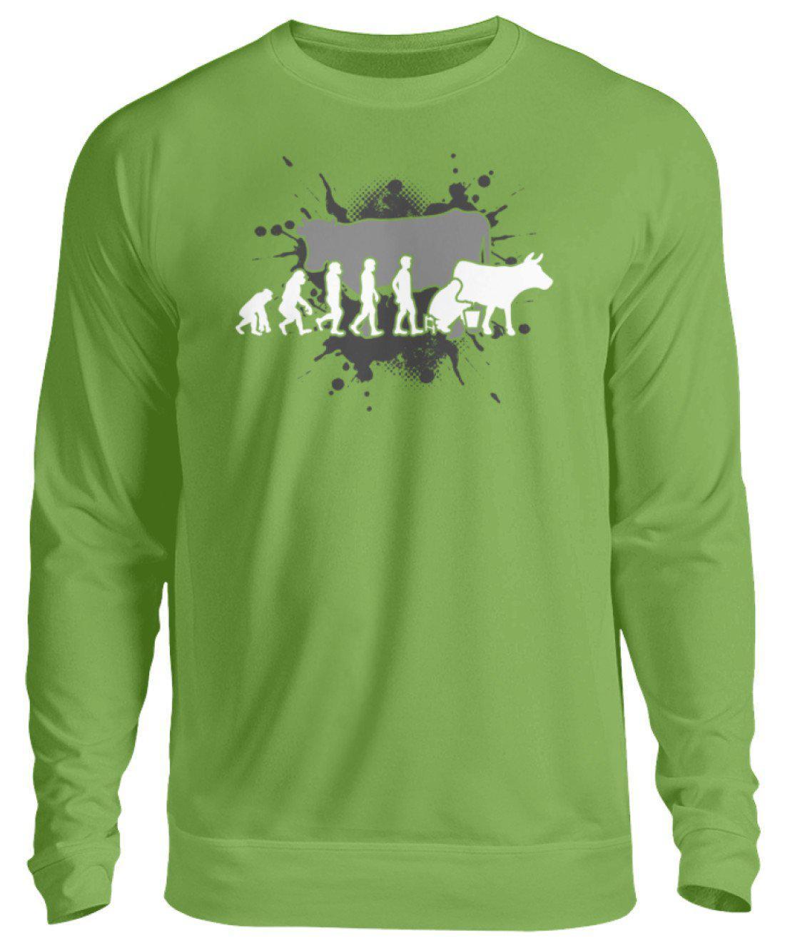 Kühe melken Evolution · Unisex Sweatshirt Pullover-Unisex Sweatshirt-LimeGreen-S-Agrarstarz