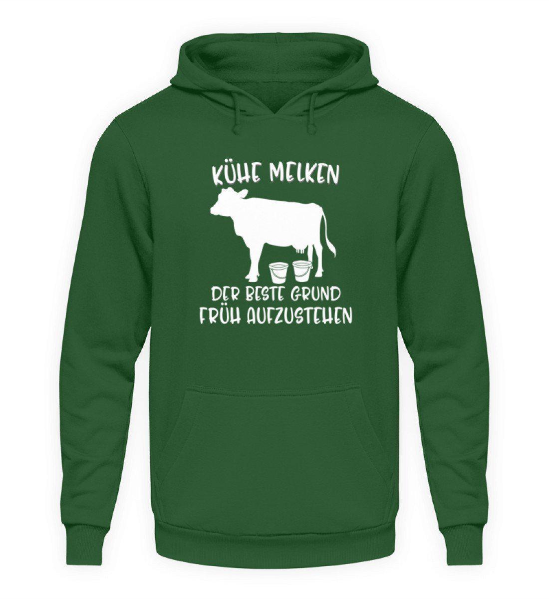 Kühe melken früh aufstehen · Unisex Kapuzenpullover Hoodie-Unisex Hoodie-Bottle Green-L-Agrarstarz