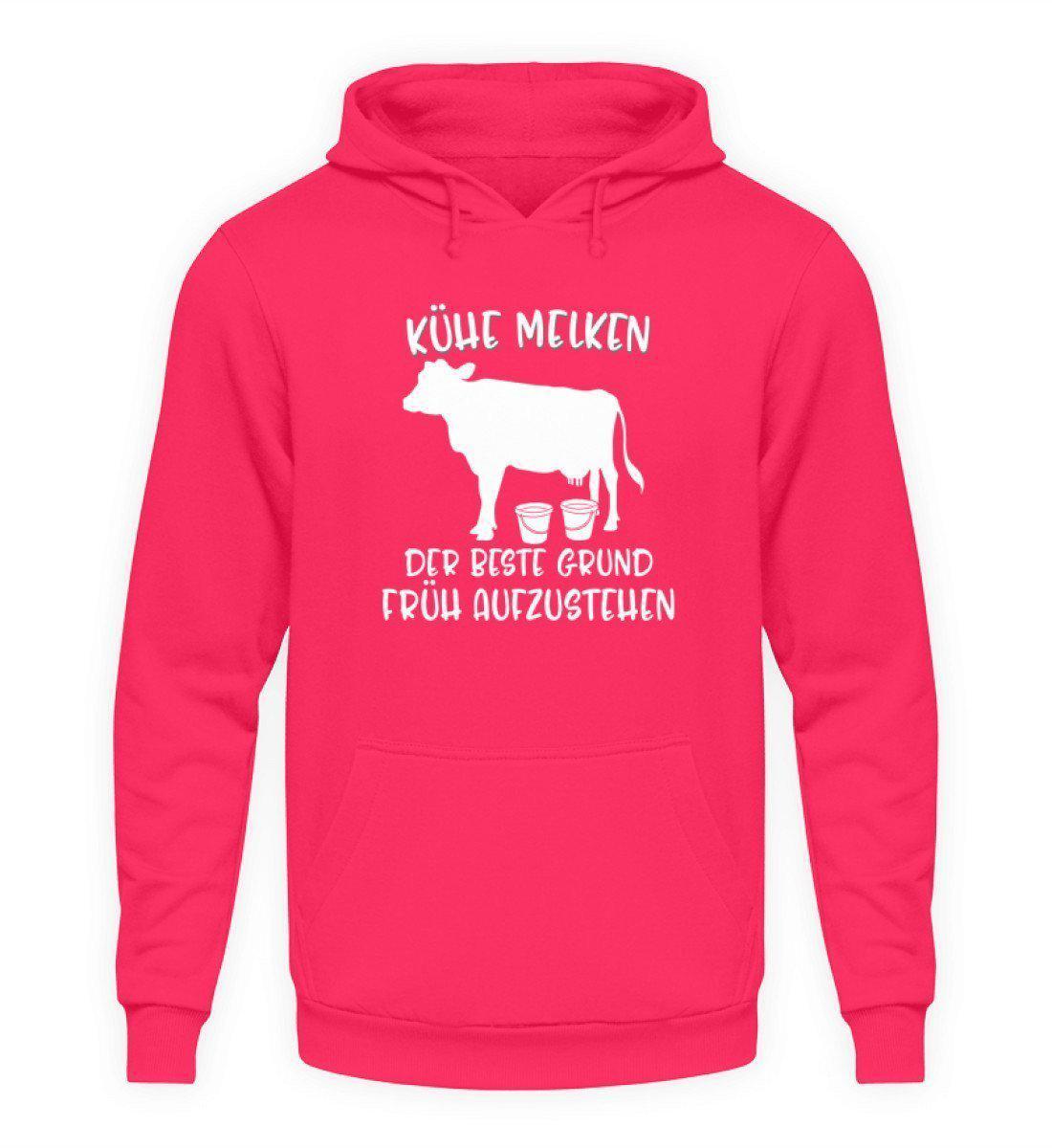 Kühe melken früh aufstehen · Unisex Kapuzenpullover Hoodie-Unisex Hoodie-Hot Pink-L-Agrarstarz