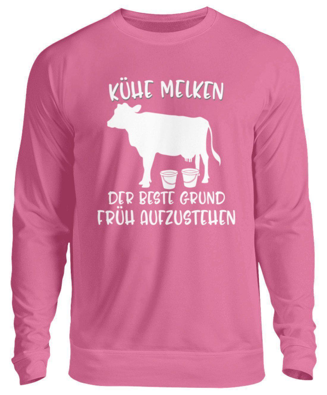 Kühe melken früh aufstehen · Unisex Sweatshirt Pullover-Unisex Sweatshirt-Candyfloss Pink-S-Agrarstarz