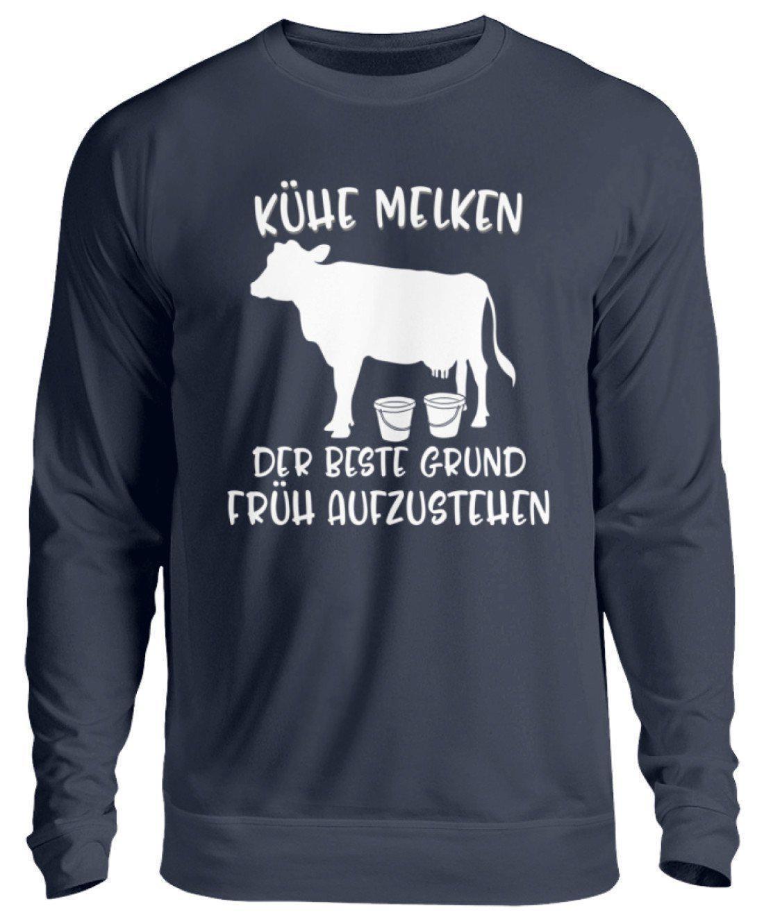 Kühe melken früh aufstehen · Unisex Sweatshirt Pullover-Unisex Sweatshirt-Oxford Navy-S-Agrarstarz