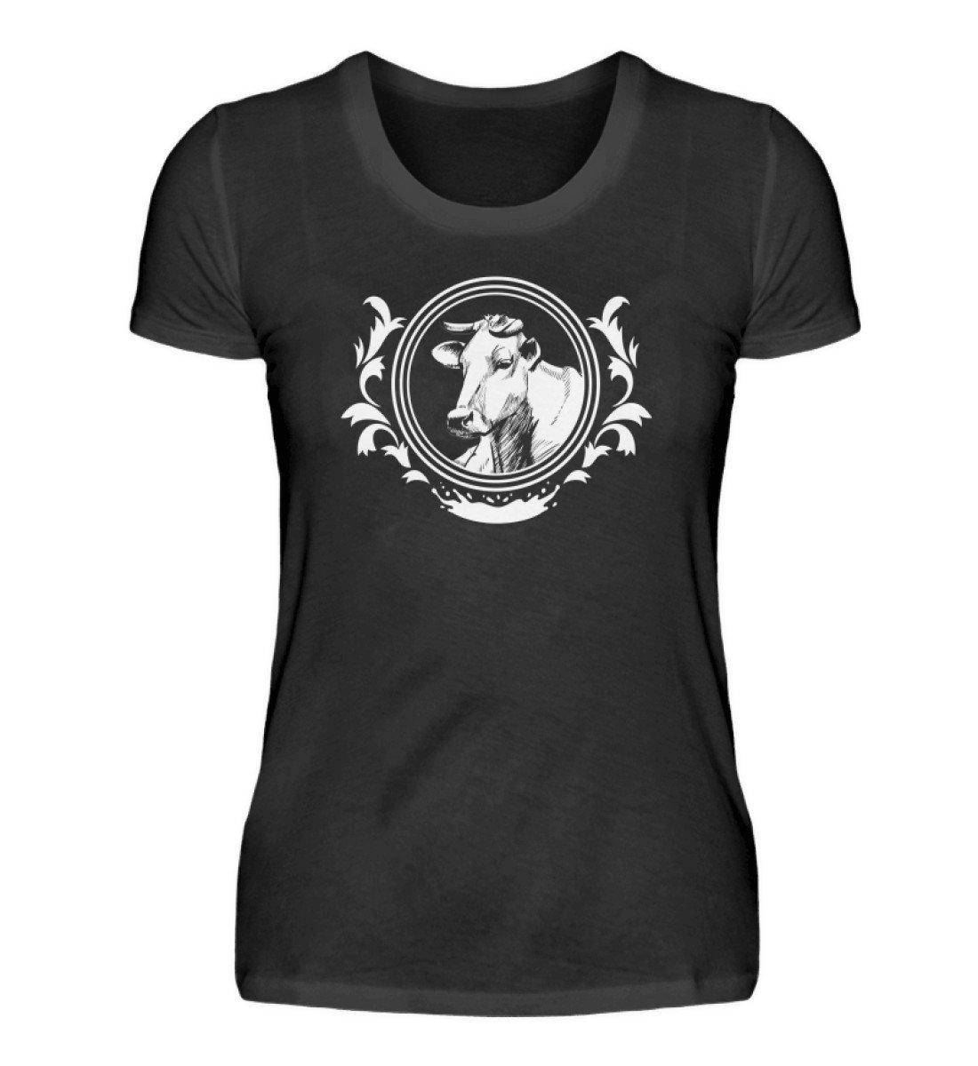 Kuhkopf 2 · Damen T-Shirt-Damen Basic T-Shirt-Black-S-Agrarstarz