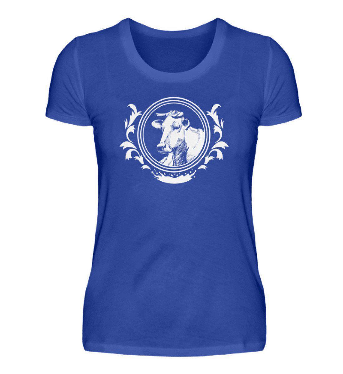 Kuhkopf 2 · Damen T-Shirt-Damen Basic T-Shirt-Neon Blue-S-Agrarstarz