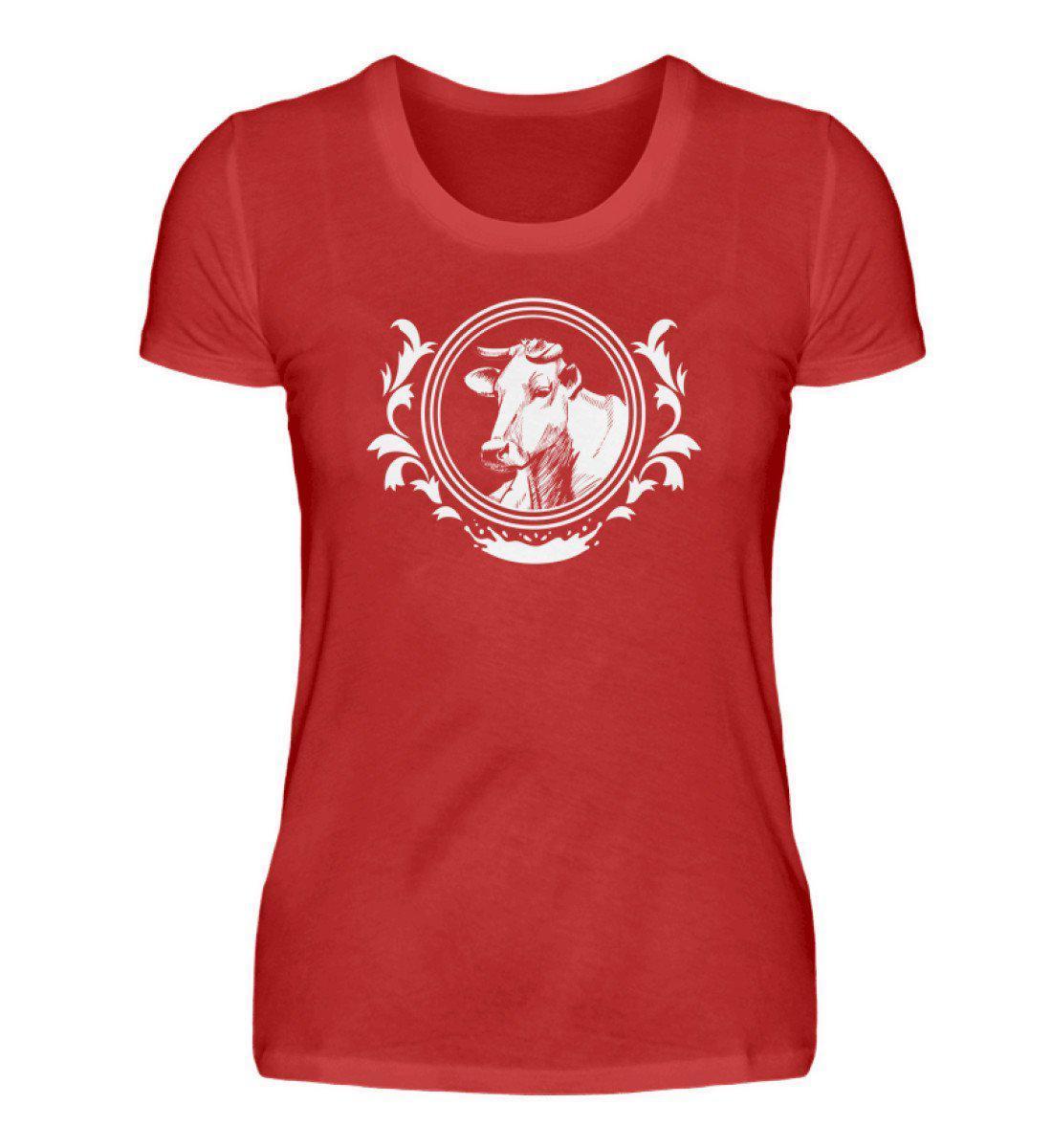 Kuhkopf 2 · Damen T-Shirt-Damen Basic T-Shirt-Red-S-Agrarstarz