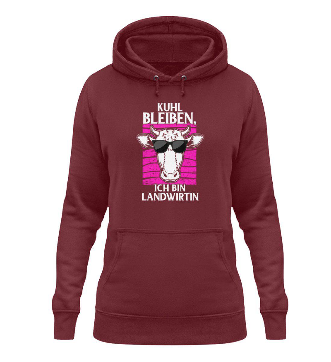 Kuhl bleiben Landwirtin · Damen Hoodie-Damen Hoodie-Burgundy-XS-Agrarstarz