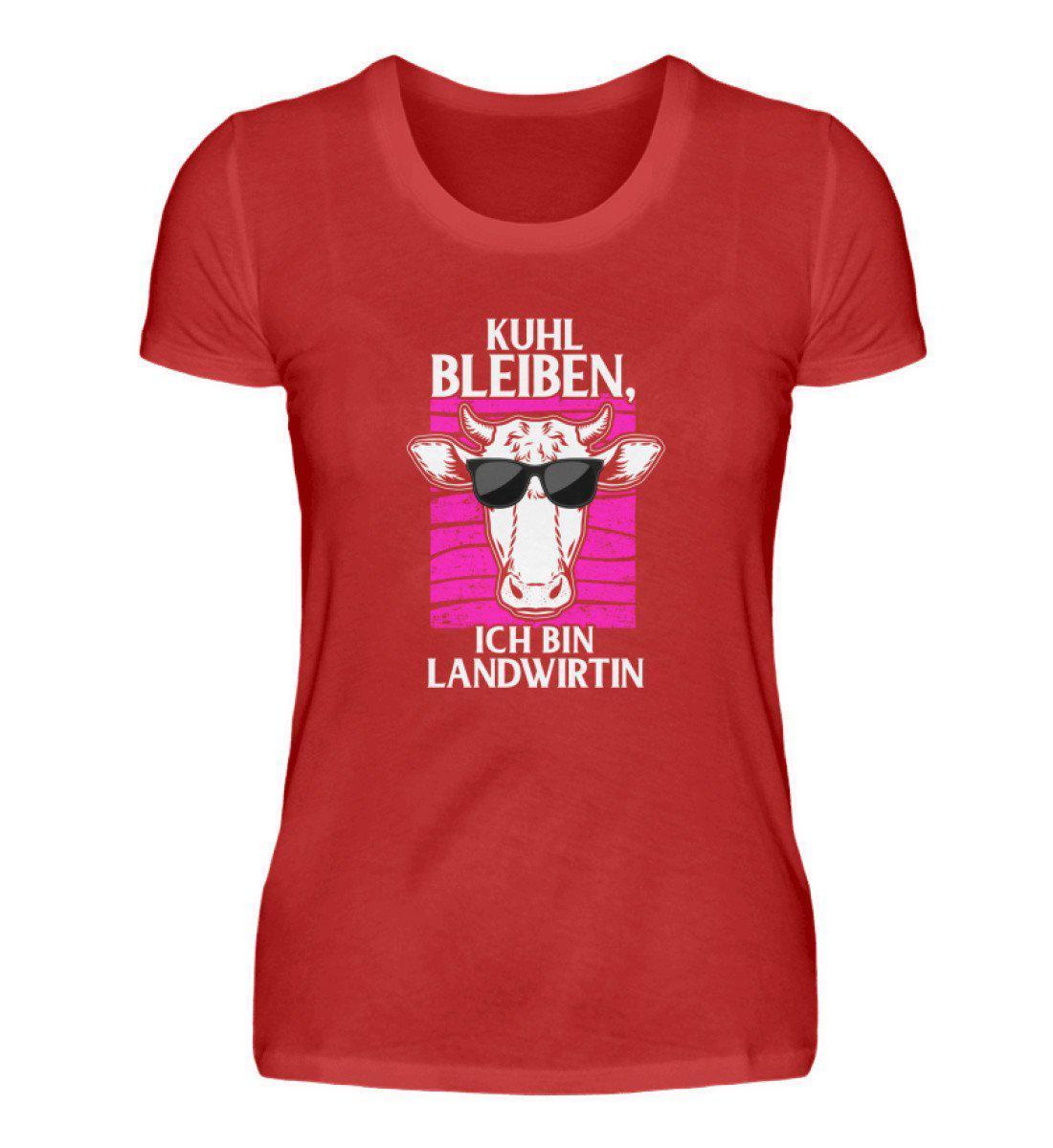 Kuhl bleiben Landwirtin · Damen T-Shirt-Damen Basic T-Shirt-Red-S-Agrarstarz